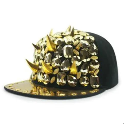 XdanqinX New Personality Trend Hip Hop Caps For Men Women Novelty Headdress Decoration Flat Brim Cap Adjustable Size Couple Hat