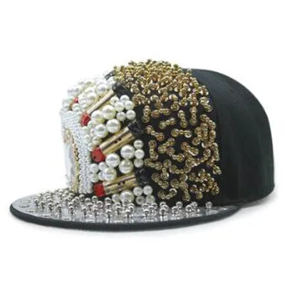 XdanqinX New Personality Trend Hip Hop Caps For Men Women Novelty Headdress Decoration Flat Brim Cap Adjustable Size Couple Hat