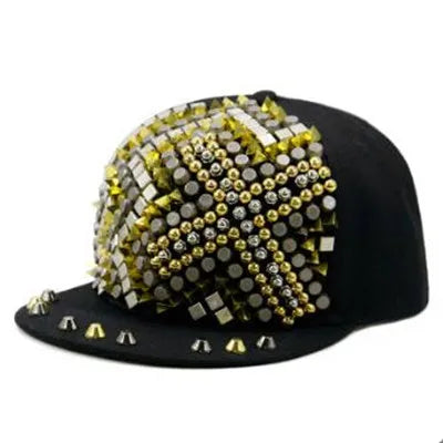 XdanqinX New Personality Trend Hip Hop Caps For Men Women Novelty Headdress Decoration Flat Brim Cap Adjustable Size Couple Hat