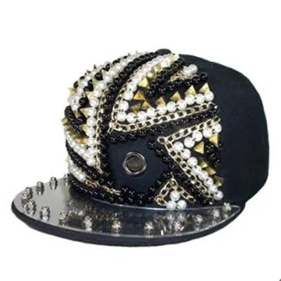 XdanqinX New Personality Trend Hip Hop Caps For Men Women Novelty Headdress Decoration Flat Brim Cap Adjustable Size Couple Hat