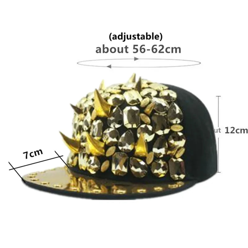 XdanqinX New Personality Trend Hip Hop Caps For Men Women Novelty Headdress Decoration Flat Brim Cap Adjustable Size Couple Hat