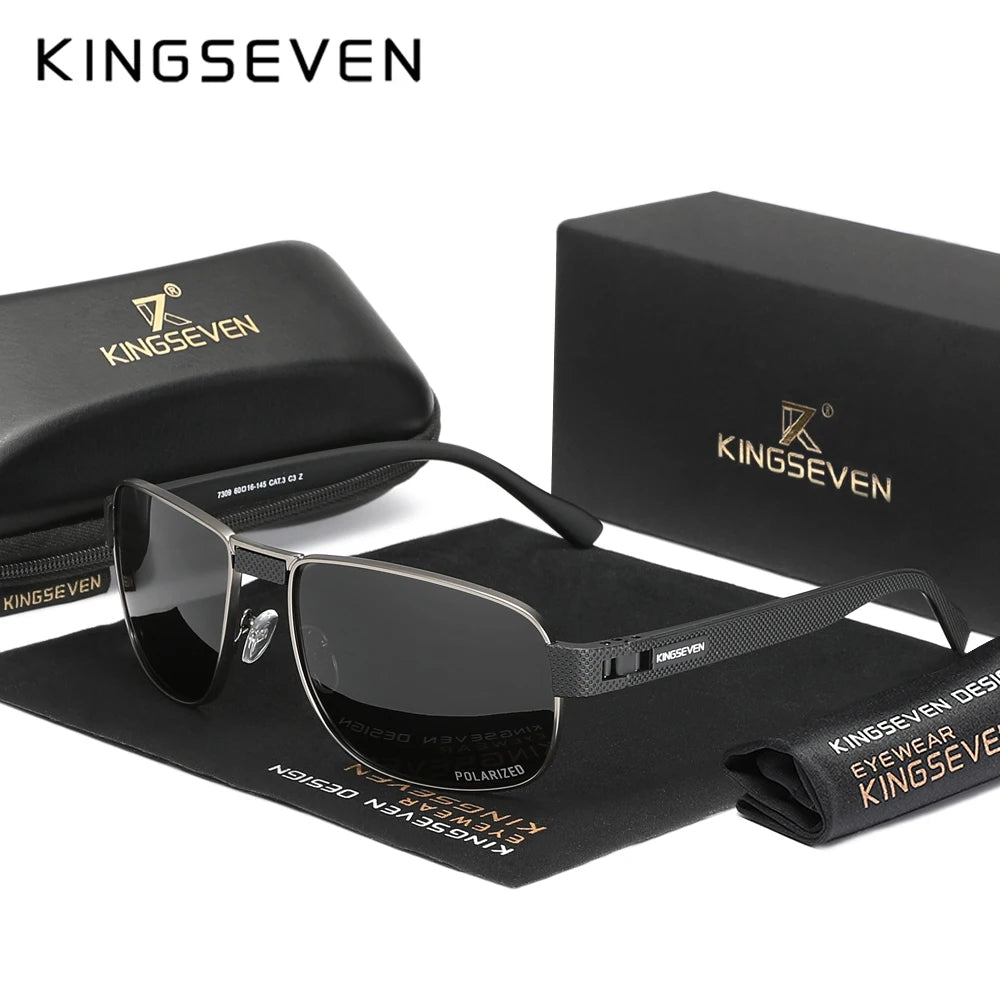 KINGSEVEN Men Polarized UV400 Sunglasses Fashion Vintage Retro Rectangle Classical Protective Glasses Outdoor Driving Eyewear