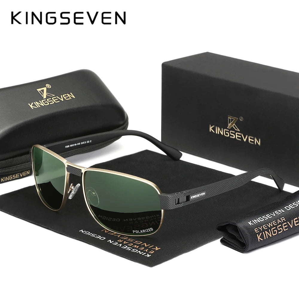 KINGSEVEN Men Polarized UV400 Sunglasses Fashion Vintage Retro Rectangle Classical Protective Glasses Outdoor Driving Eyewear