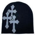 1PC New Millennium Cross Hacquard Knitted Hat Autumn Winter Keep Warm Popular Hip Hop Beanie Street Fashion Outdoor Cold Cap