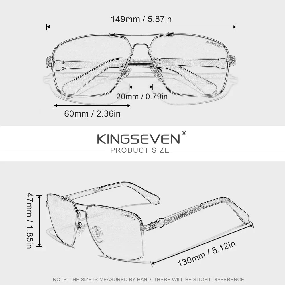 KINGSEVEN Classical Sunglasses Male Driving Travel Women Luxury Protective Glasses Trendy UV400 Polarized Large Frame Eyewear