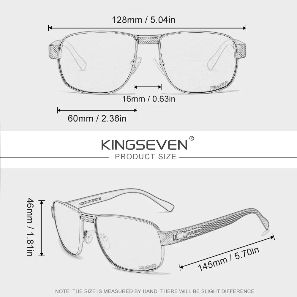 KINGSEVEN Men Polarized UV400 Sunglasses Fashion Vintage Retro Rectangle Classical Protective Glasses Outdoor Driving Eyewear