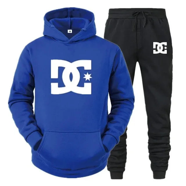Men's Fashion Basketball Jogging Fitness Set Autumn/Winter Long-sleeved Sweatshirt + Casual Pants Sports Two-piece Set