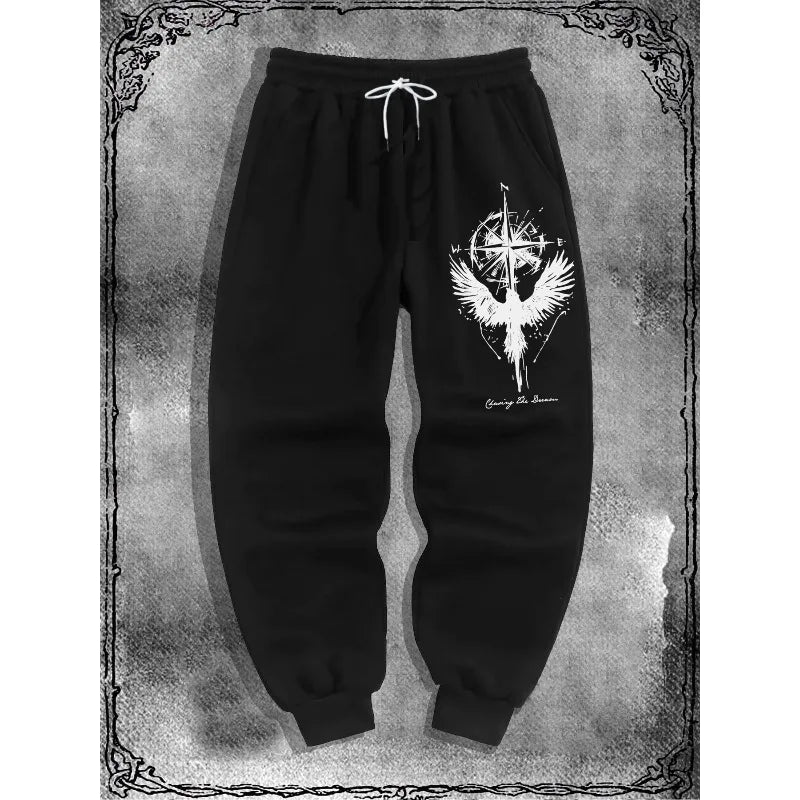 Gothic Y2K Casual Sports Sweatpants, 3D Printed Versatile Joggers for Daily Wear, Urban Fashion Oversized Loose Street Pants