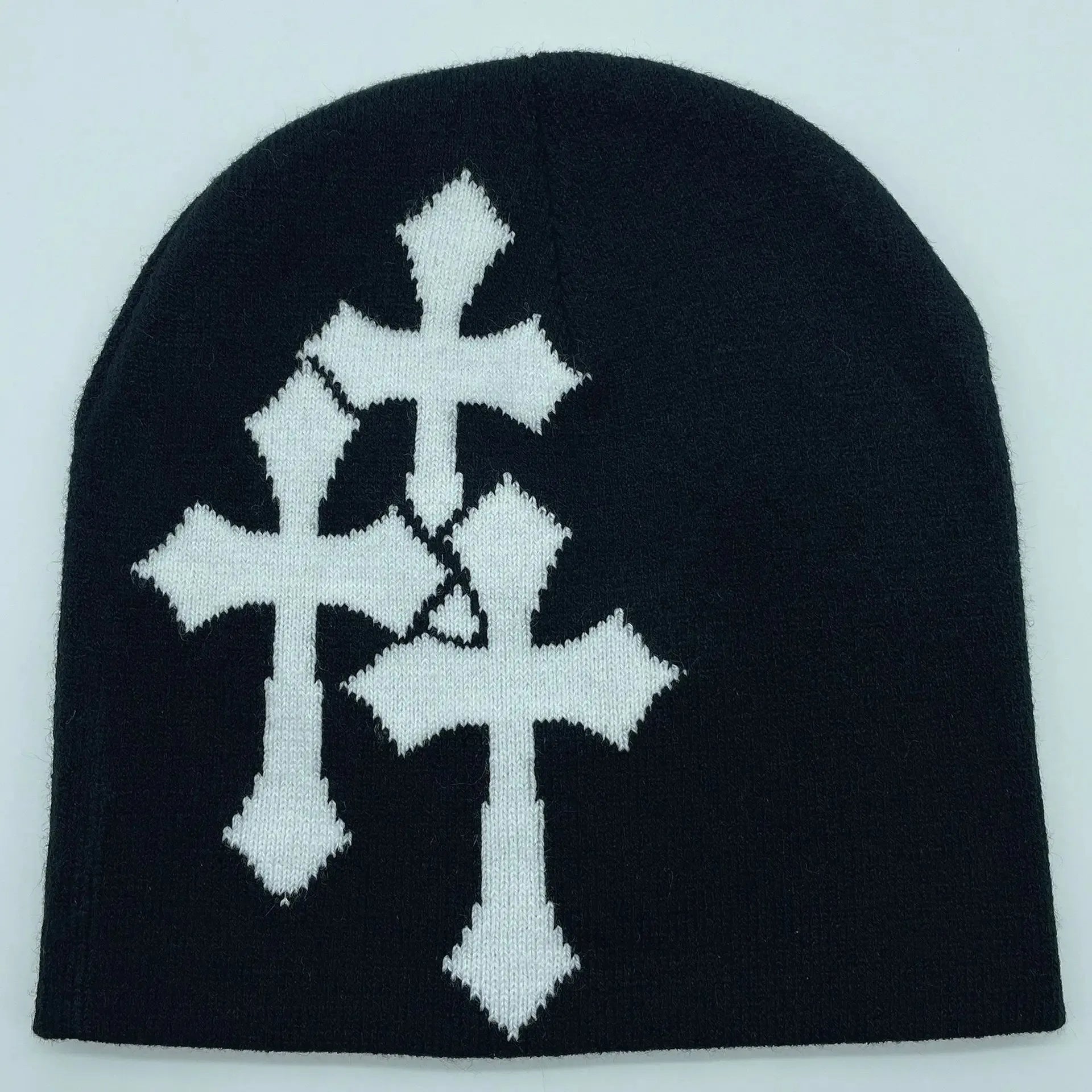 1PC New Millennium Cross Hacquard Knitted Hat Autumn Winter Keep Warm Popular Hip Hop Beanie Street Fashion Outdoor Cold Cap