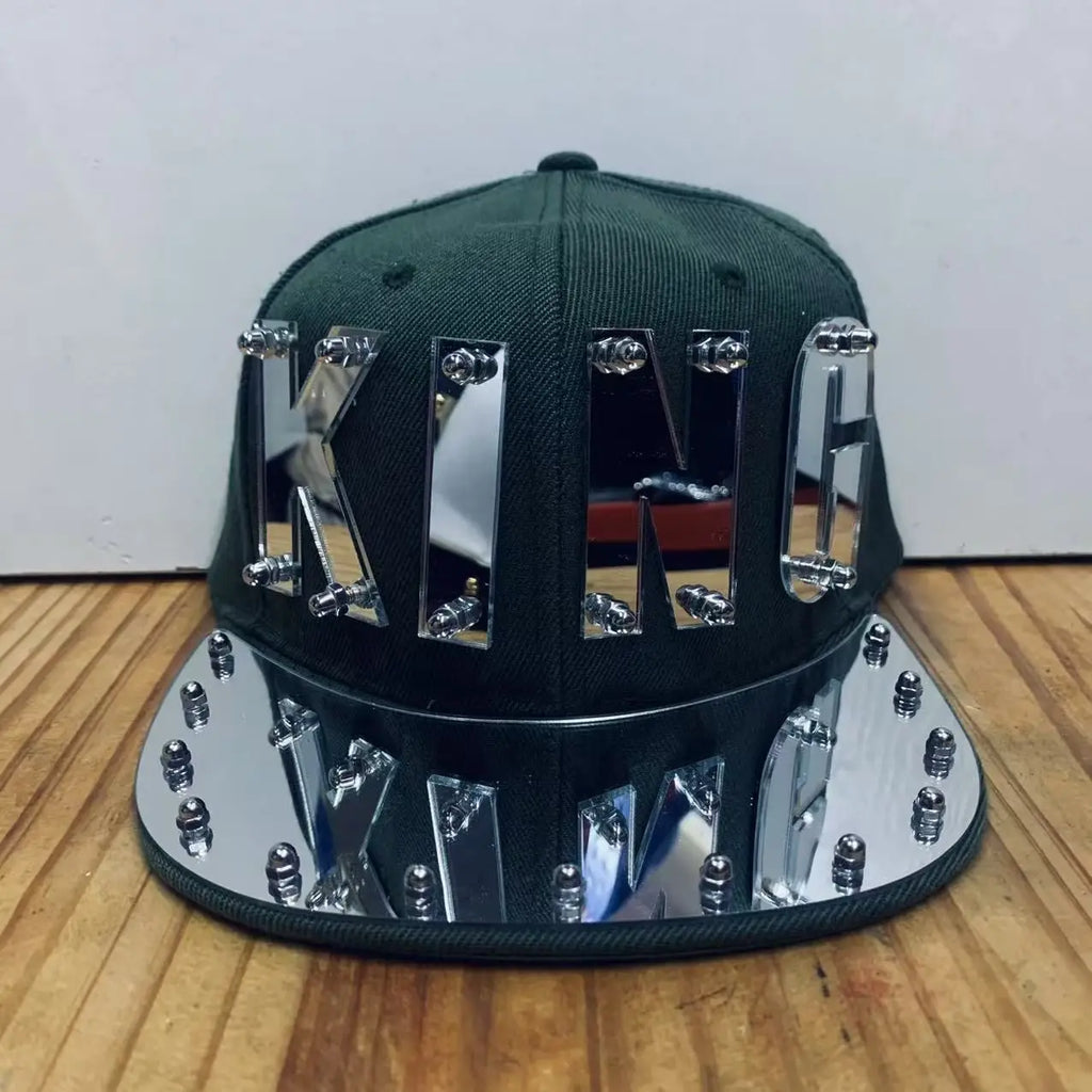 European and American street fashion personalized letter - decorated lenses nightclub performance hip - hop hat.