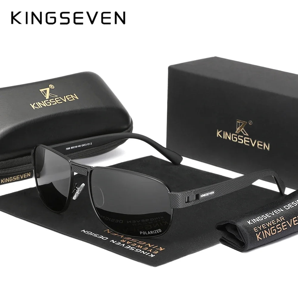 KINGSEVEN Men Polarized UV400 Sunglasses Fashion Vintage Retro Rectangle Classical Protective Glasses Outdoor Driving Eyewear