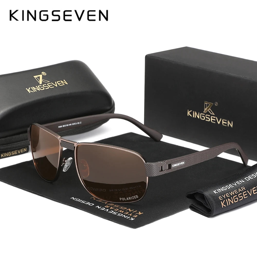 KINGSEVEN Men Polarized UV400 Sunglasses Fashion Vintage Retro Rectangle Classical Protective Glasses Outdoor Driving Eyewear