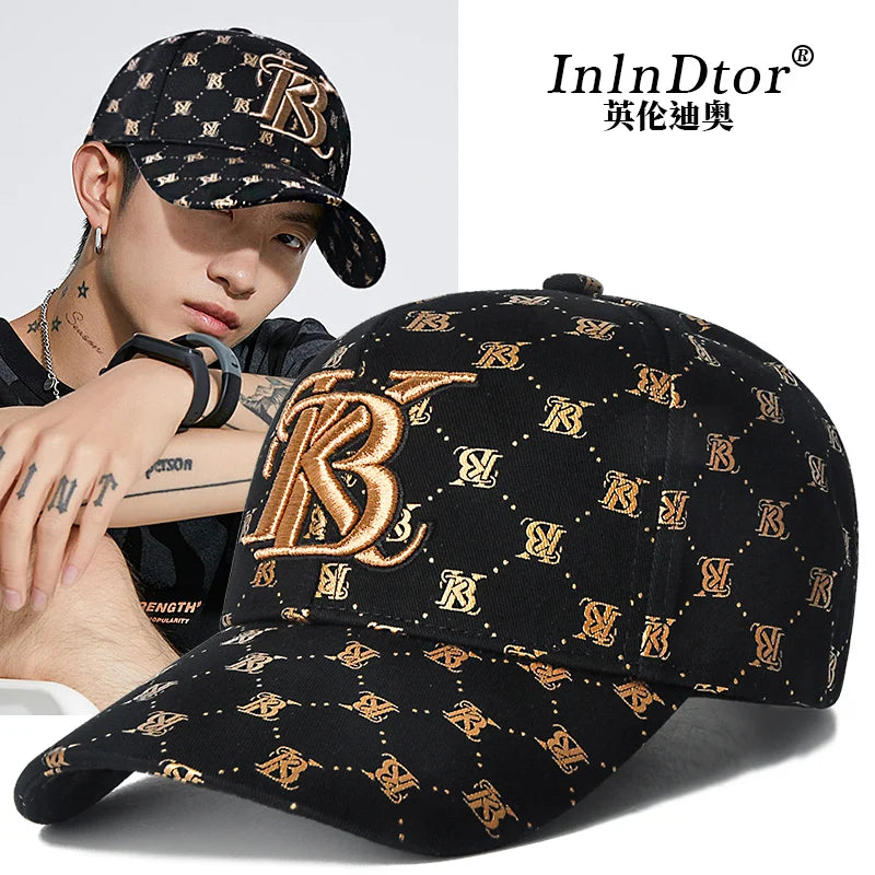 2025 Couple style Korean girls' printed embroidered baseball cap outdoor party four seasons men's cap