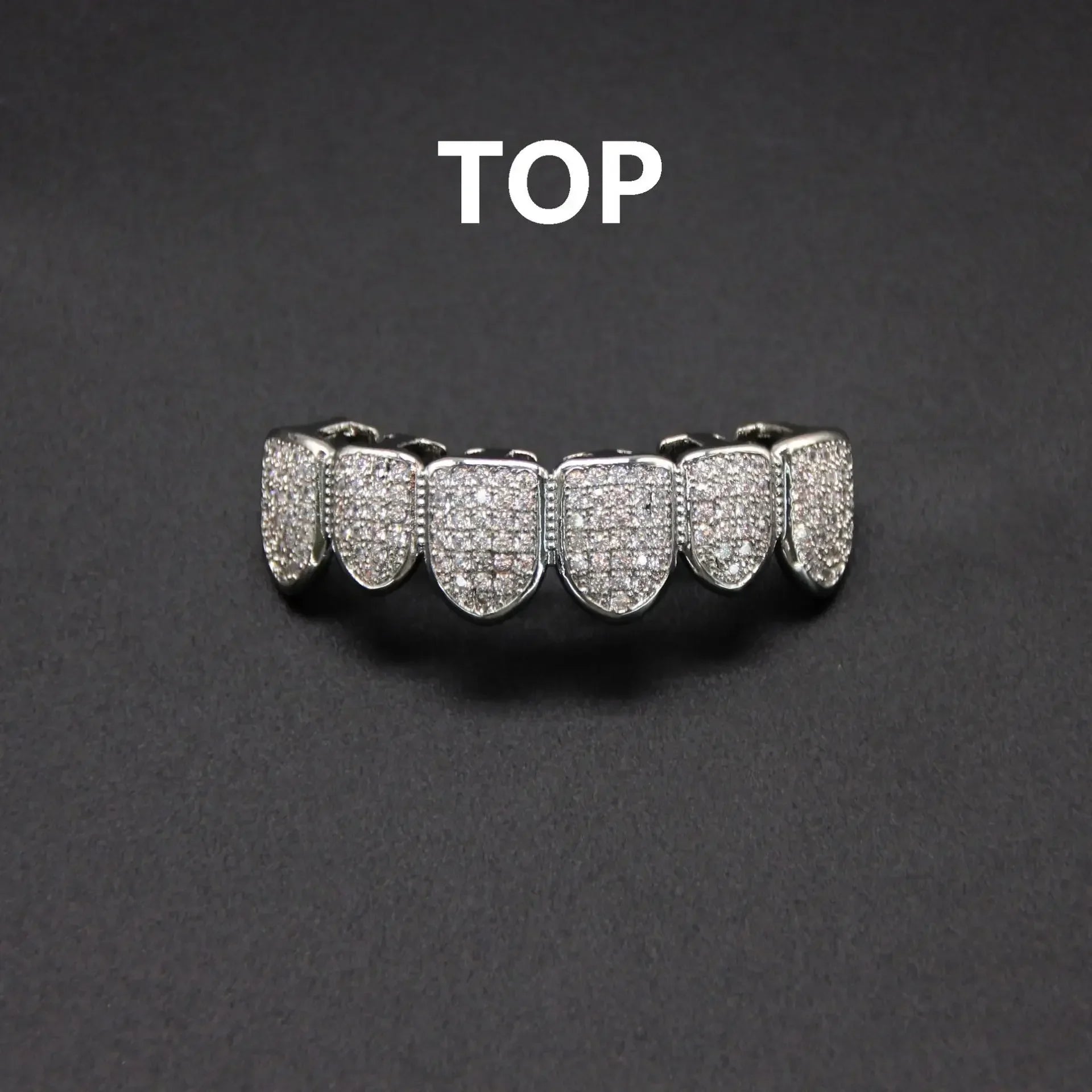 High Quality HipHop CZ Teeth Set For Unisex Top Bottom Mouth Gold Silver Color Teeth Tooth Cap Removable Dental Fashion Jewelry