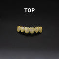 High Quality HipHop CZ Teeth Set For Unisex Top Bottom Mouth Gold Silver Color Teeth Tooth Cap Removable Dental Fashion Jewelry