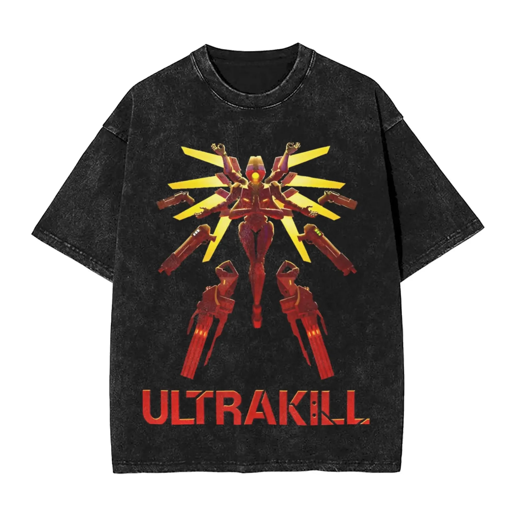 Men Women Clothing Breathable Cotton Short Sleeve Tees Ultrakill Gabriel Game Graphic T Shirt Vintage Washed Oversized T-Shirts
