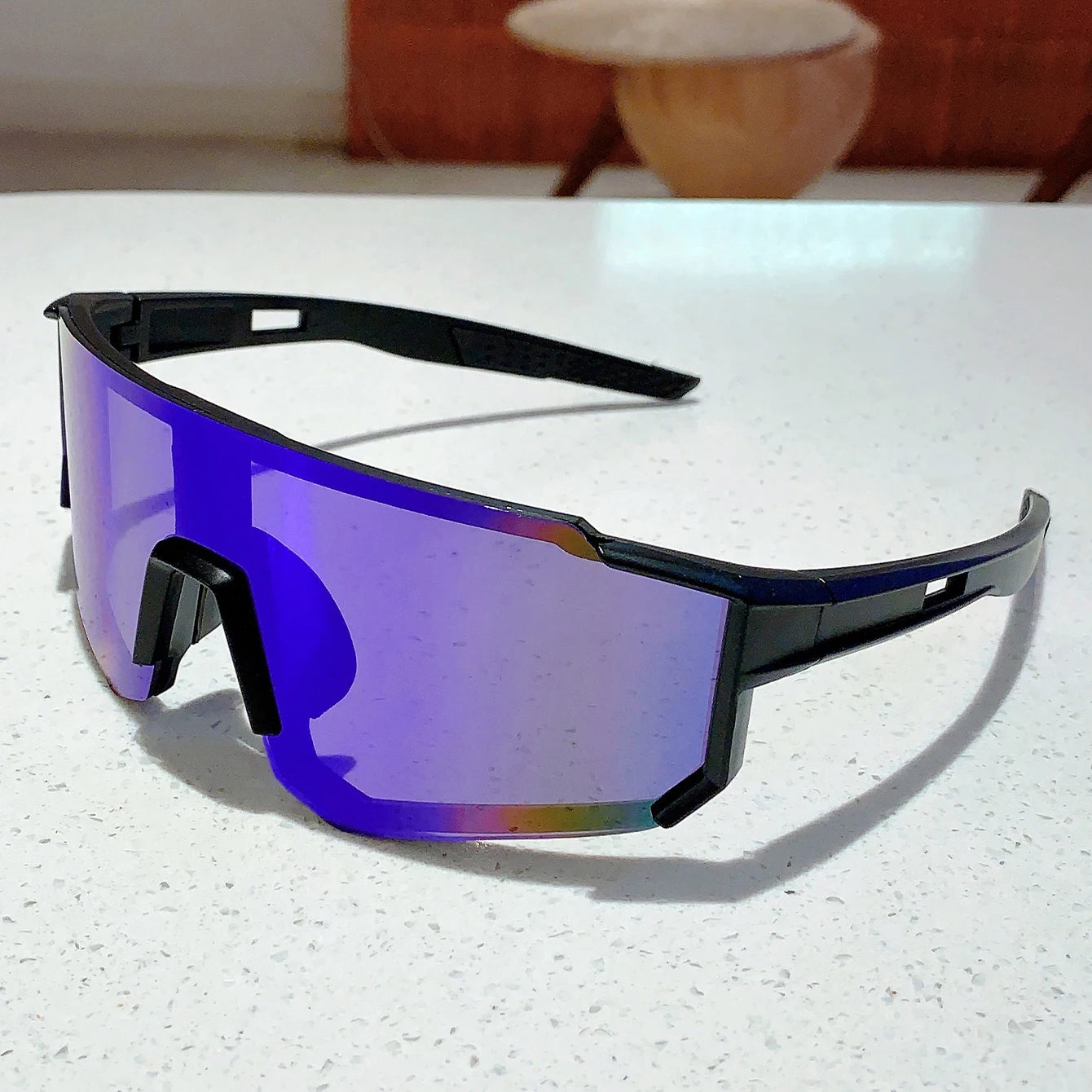 KAMMP Trendy Cycling Goggles Oversized Decor Women's Sports Anti UV Sunglasses Men's Outdoor Brand Design Sun Glasses for Hiking