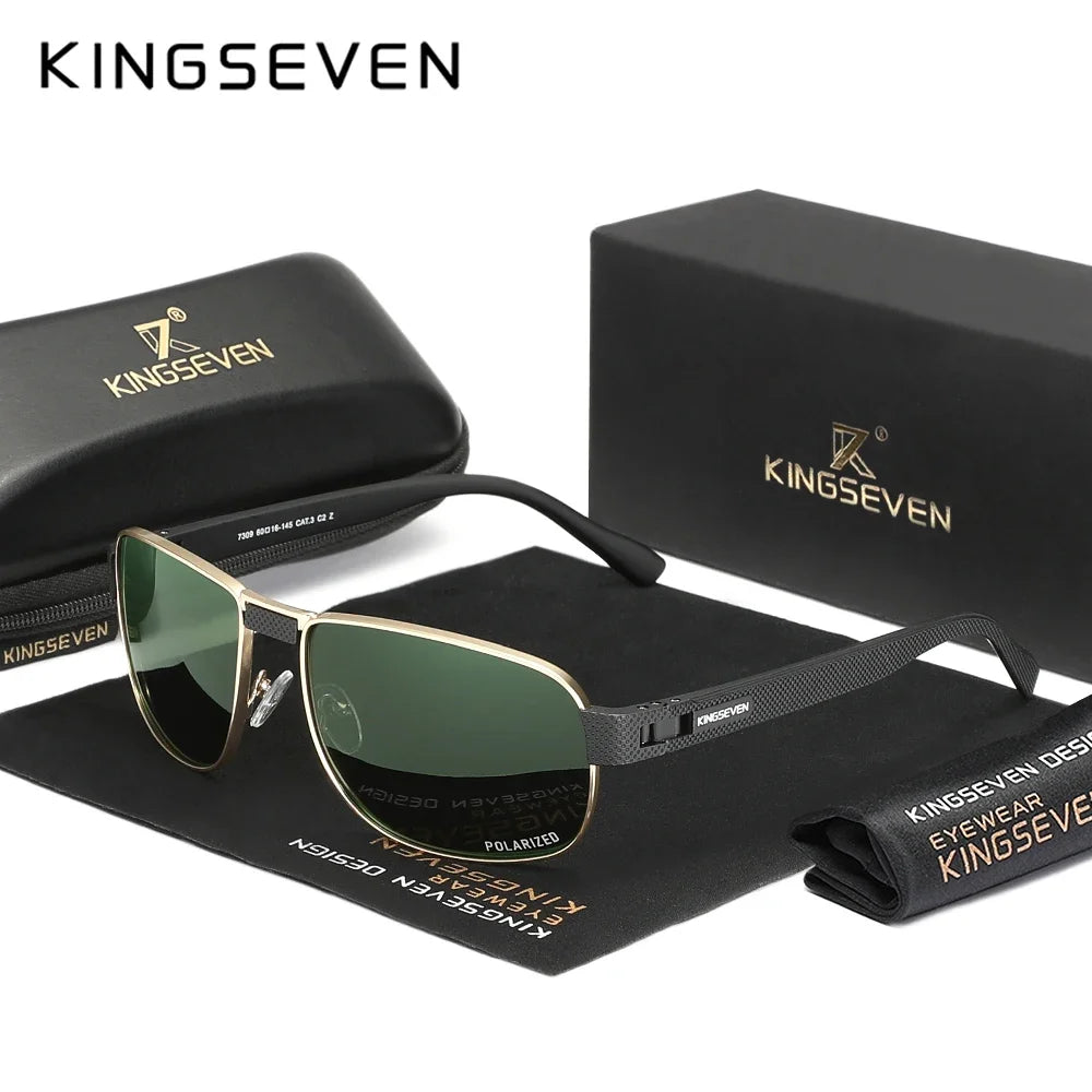 KINGSEVEN Men Polarized UV400 Sunglasses Fashion Vintage Retro Rectangle Classical Protective Glasses Outdoor Driving Eyewear