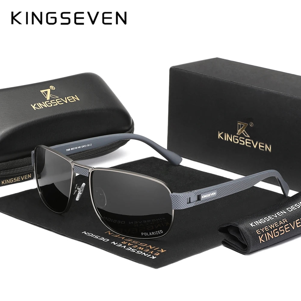 KINGSEVEN Men Polarized UV400 Sunglasses Fashion Vintage Retro Rectangle Classical Protective Glasses Outdoor Driving Eyewear